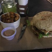 Burger Teriyaki with tofu at Tacogreen in Queretaro