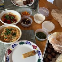 Falafel, paprika and cauliflower hummus at Tantura in Lisbon