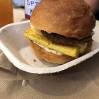 Special tofu egg cheese sausage YUM at Wiz Kid - Rittenhouse in Philadelphia