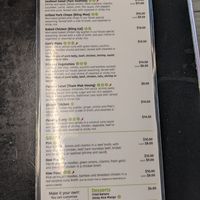Menu with "options that can be made Vegetarian" clearly marked. at Sticky Rice Cafe in Knoxville