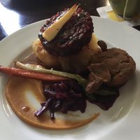 Vegan roast - beetroot burger at The Temple Bar in Norwich