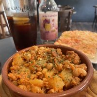 Heura chorizo + chickpeas  at La Cerveseria Clandestina in Barcelona
