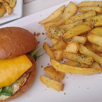Chicken lover burger at La Cerveseria Clandestina in Barcelona