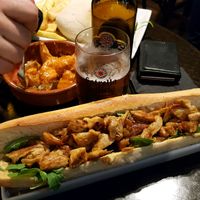 vegan chicken sandwich at La Cerveseria Clandestina in Barcelona