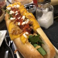 Vegan frankfurter at La Cerveseria Clandestina in Barcelona