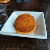 Vegan bombeta at La Cerveseria Clandestina in Barcelona