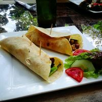 the vege burrito  at Casa Abierta in Leon