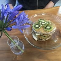 Vegan pancakes - yum! at Treze in Ponta Delgada