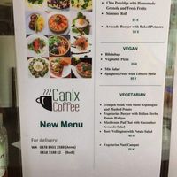 Menu at Canix Coffee in Ubud