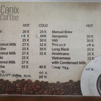 Menu drinks as of June 2019 at Canix Coffee in Ubud
