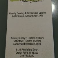 5 Star Thai at Five Star Thai Cuisine in Crown Point