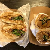 Vegan Chicken Curry Wrap and Bombay Sandwich  at Bombay Sandwich Co - W 35th St in New York City