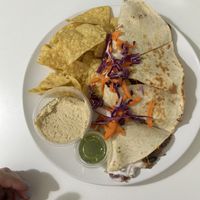 Vegadilla with hummus and chips  at Bori Vegan in Guaynabo