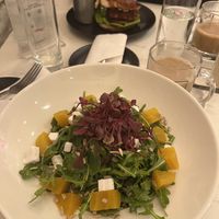 Beat salad burger and truffle fries  at P.S. Kitchen in New York City