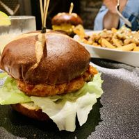 Sweet thai chili burger  at P.S. Kitchen in New York City