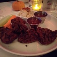 Maitake wings with potato salad  at P.S. Kitchen in New York City