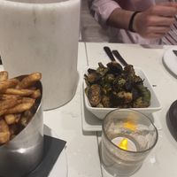 Brussels sprouts and fries  at P.S. Kitchen in New York City