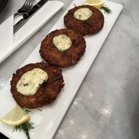 Crab cakes  at P.S. Kitchen in New York City
