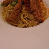 Linguine Alfredo with Crispy Chikn 😋 at P.S. Kitchen in New York City