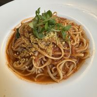 Linguini with Marinara Sauce (minus Spinach), and the crispy chicken     at P.S. Kitchen in New York City