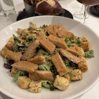 It doesn’t look like much in the photo, but this was the best Caesar salad I’ve ever had! I added the vegan chicken to make it a meal   at P.S. Kitchen in New York City