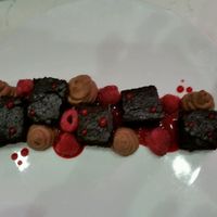 chocolate cake with chocolate mousse  at P.S. Kitchen in New York City