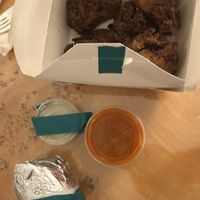 Maitake “wings” and chicken Ceasar wrap  at P.S. Kitchen in New York City