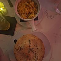 Mac n cheese and "chicken" pie at P.S. Kitchen in New York City