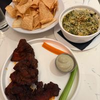 maitake wings and spinach artichoke dip at P.S. Kitchen in New York City
