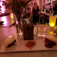 Mushroom skewers at P.S. Kitchen in New York City