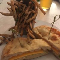 Chickpea Salad Sandwich w Truffle Fries at P.S. Kitchen in New York City