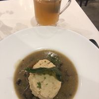 Biscuit and gravy with a hot toddy... yum at P.S. Kitchen in New York City