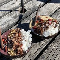 Açai Bowls 🤤 Left: “Amazonian Açai” Right: “Nutty Maca”  at Dripping Bowl - Food Trailer in Wanaka