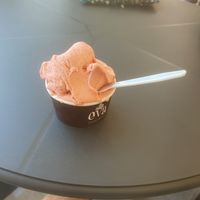 Strawbery Ice Cream at Gelateria Eva in Zadar