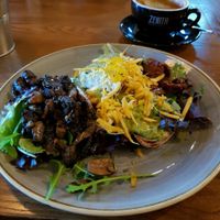 toast with avocado,vegan cheese,mushroom and sundried tomatoes at Zenith in Porto