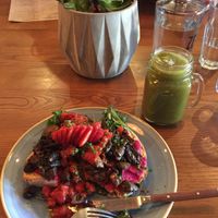 The Vegan Beetroot Hummus on toast at Zenith in Porto