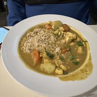 Yellow curry with tofuu  at Bamboozle Channelside in Tampa