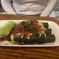 Purple taquitos   at Seabirds Kitchen in Long Beach
