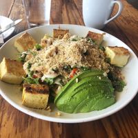 Warm Cauliflower Salad with optional avocado. Super delicious!!   at Seabirds Kitchen in Long Beach