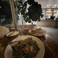 Caesar and grilled cheese with tomato soup  at Seabirds Kitchen in Long Beach