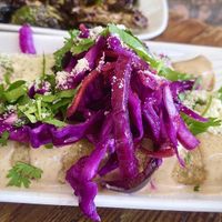 Purple potato taquitos  at Seabirds Kitchen in Long Beach
