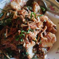 Lotek kupat (lotek with rice cake)  at Pak Mul Lotek - Food Stall in Yogyakarta