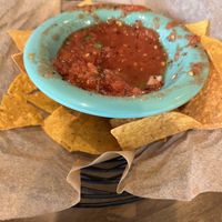 Chips and salsa   at Ed's Cantina & Grill in Estes Park