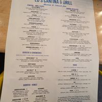 Menu at Ed's Cantina & Grill in Estes Park