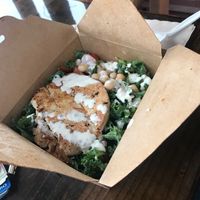 ";chicken"; caeser salad at Plant Power Fast Food - Encinitas in Encinitas