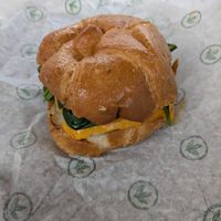 Breakfast sandwich at Plant Power Fast Food - Encinitas in Encinitas