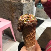 Chocolate cone at Malvy's Shakes in Madrid