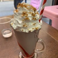 Amazing strawberry milkshake! at Malvy's Shakes in Madrid