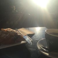 Almond chocolate croissant  at Gathered Kitchen in Glebe