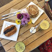 Pastries and smoothies  at Gathered Kitchen in Glebe